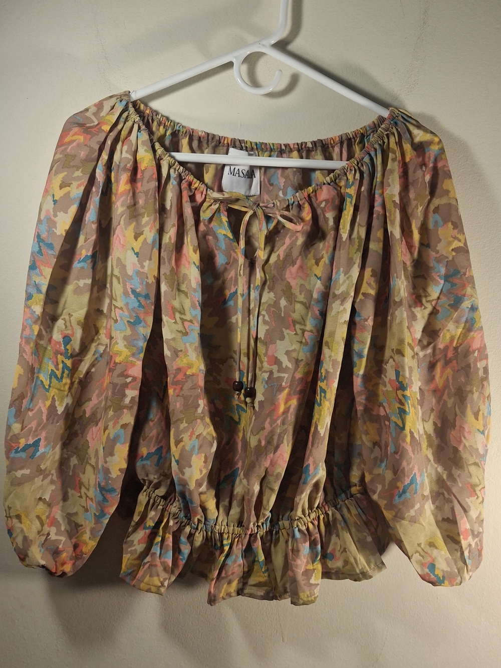 Masala Baby Pastel Multicolor Peasant Blouse
